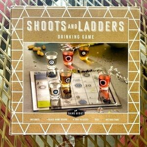 Brand New Shoots & Ladders Drinking Game Glass Party Shot Glasses Game Night